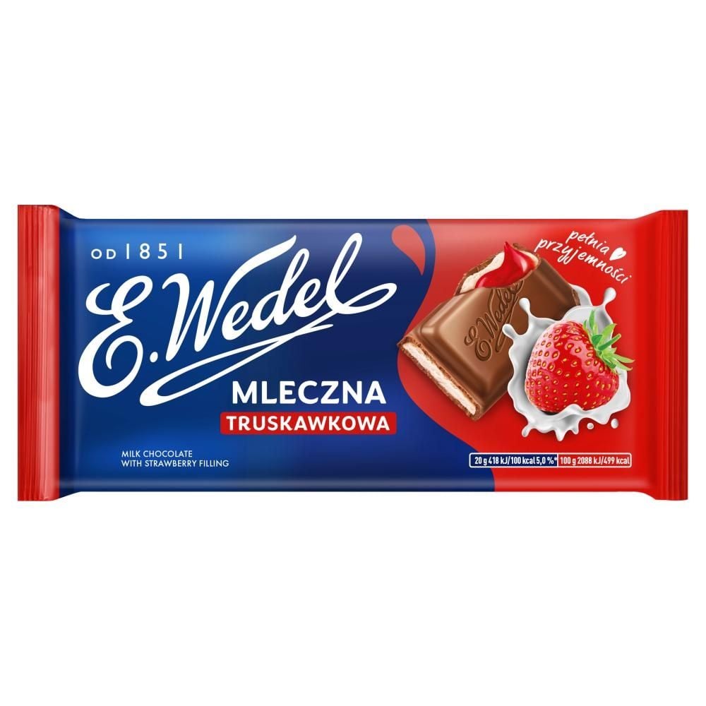 E. Wedel Czekolada mleczna truskawkowa 100 g