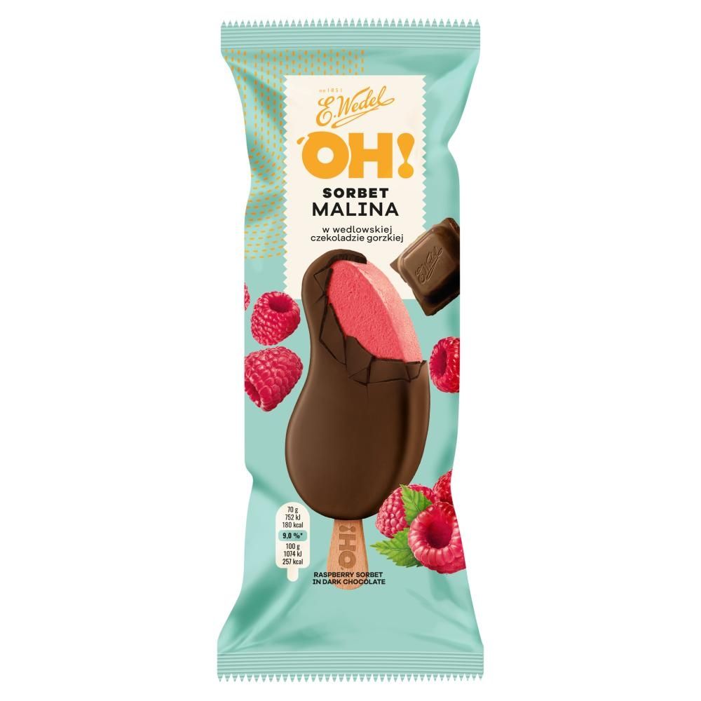 E. Wedel Oh! Sorbet malina w wedlowskiej czekoladzie gorzkiej 100 ml