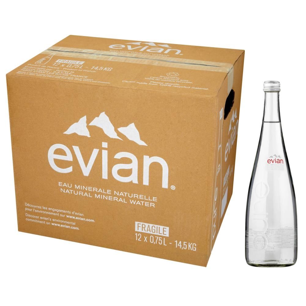 Evian Naturalna woda mineralna niegazowana 12 x 0,75 l