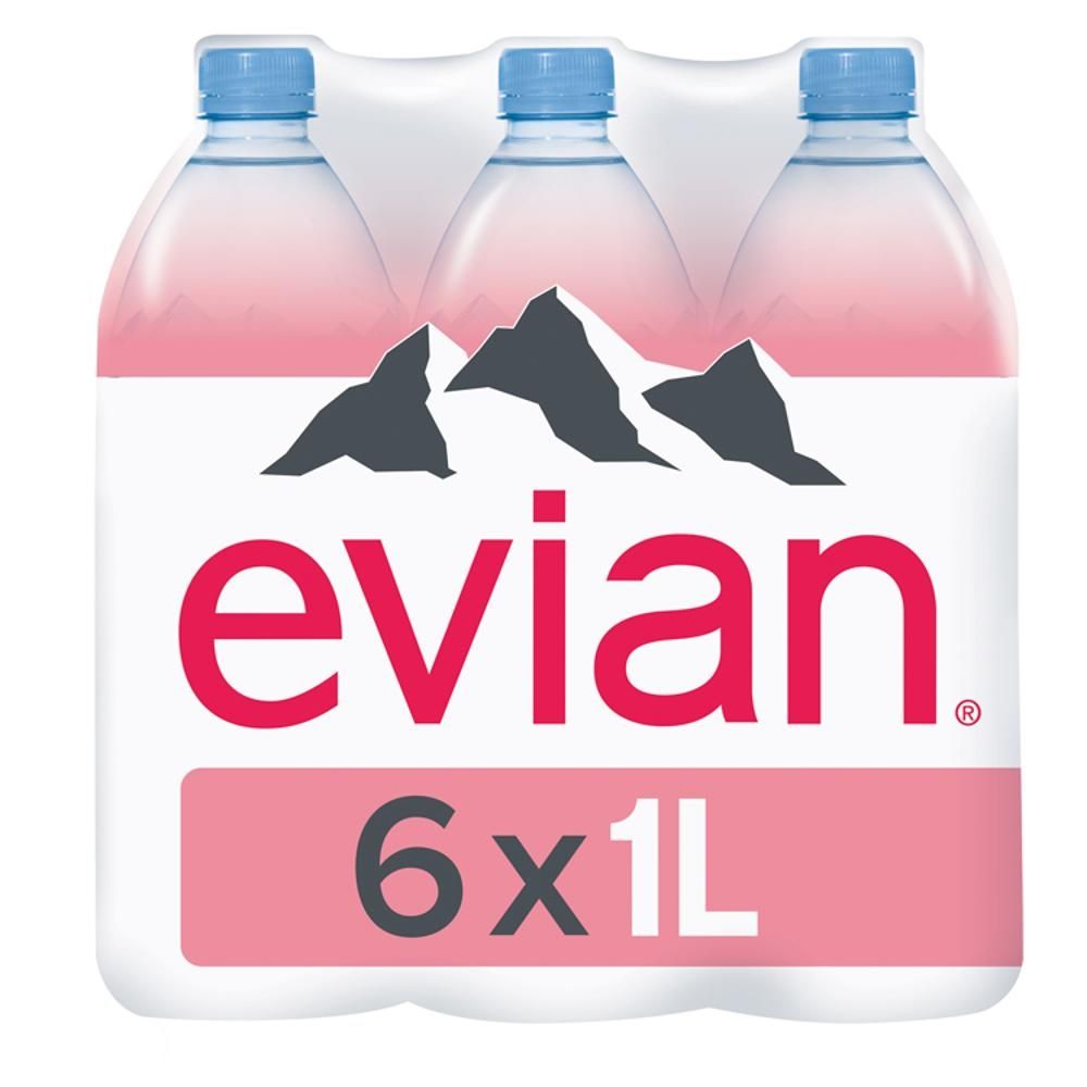 Evian Naturalna woda mineralna niegazowana 6 x 1 l