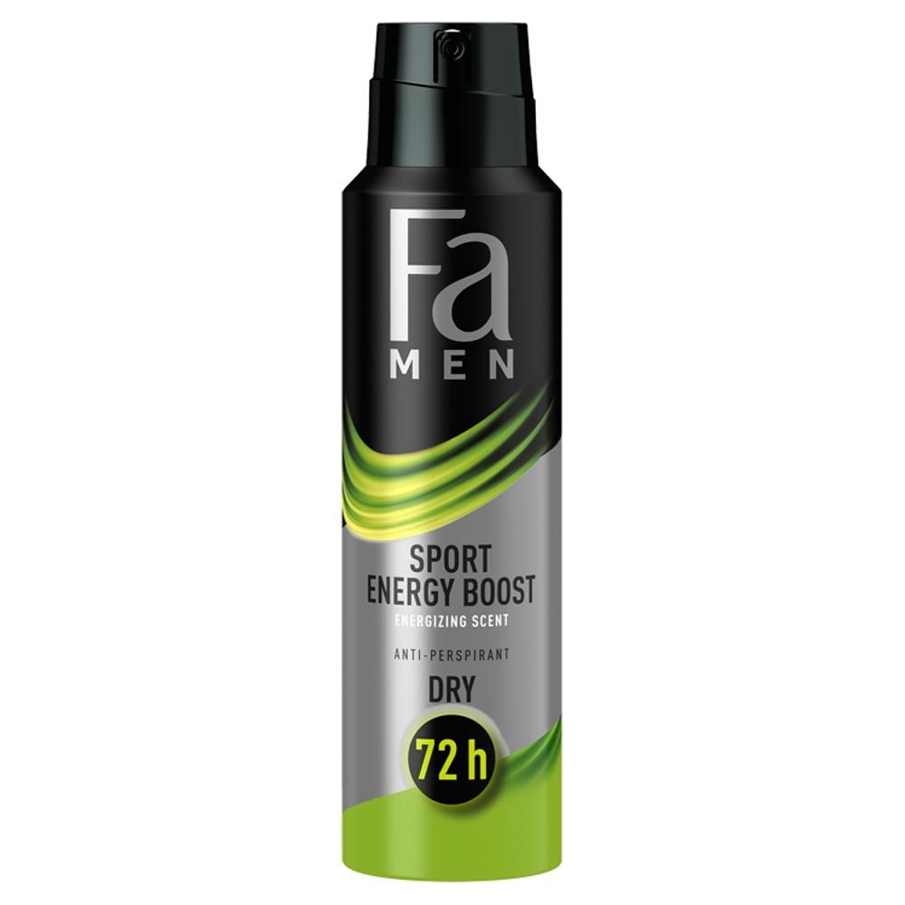 Fa Men Sport Energy Boost 72h Antyperspirant w sprayu o pobudzającym zapachu imbiru i cytryny 150 ml