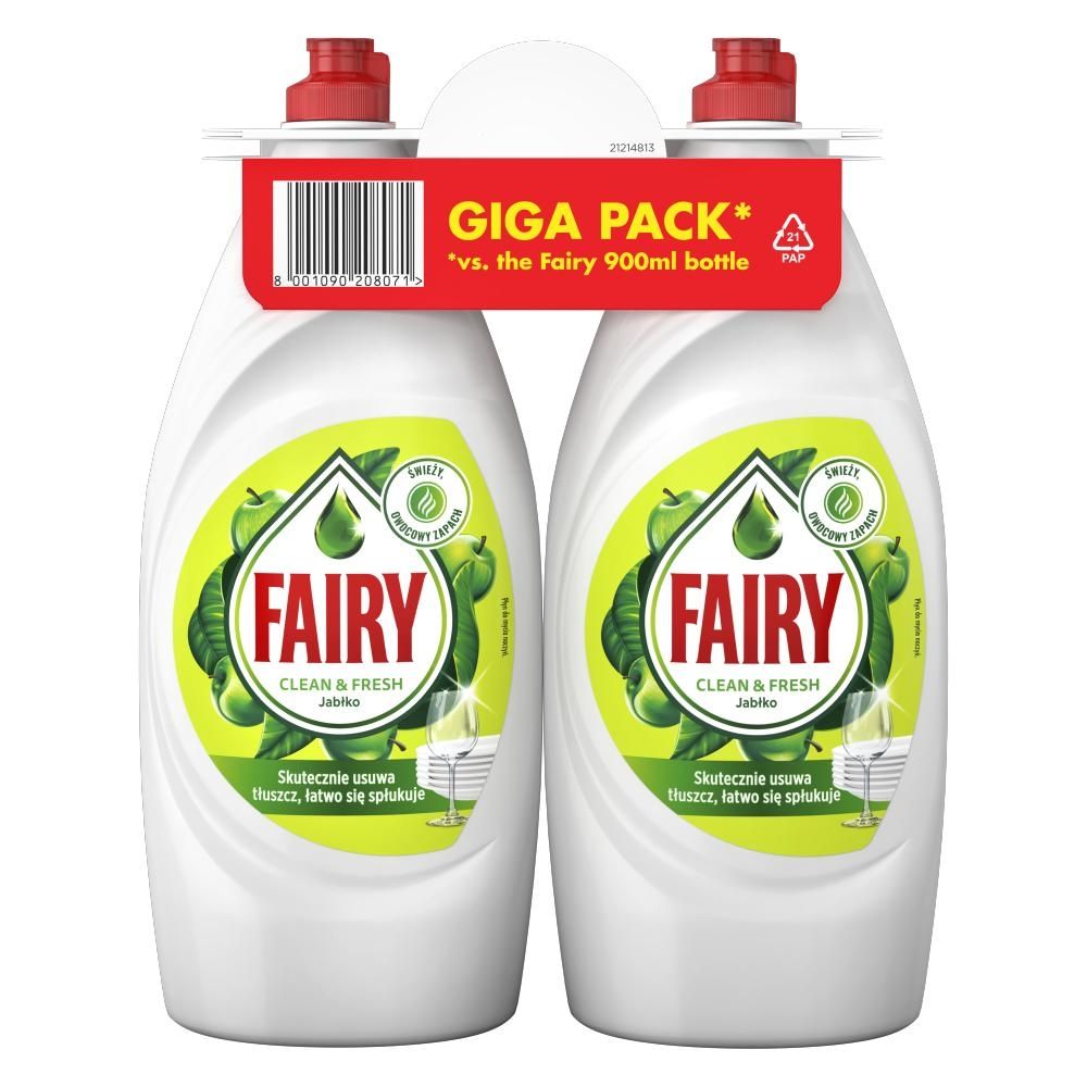 Fairy Clean & Fresh Jabłko Płyn do mycia naczyń 1.8L