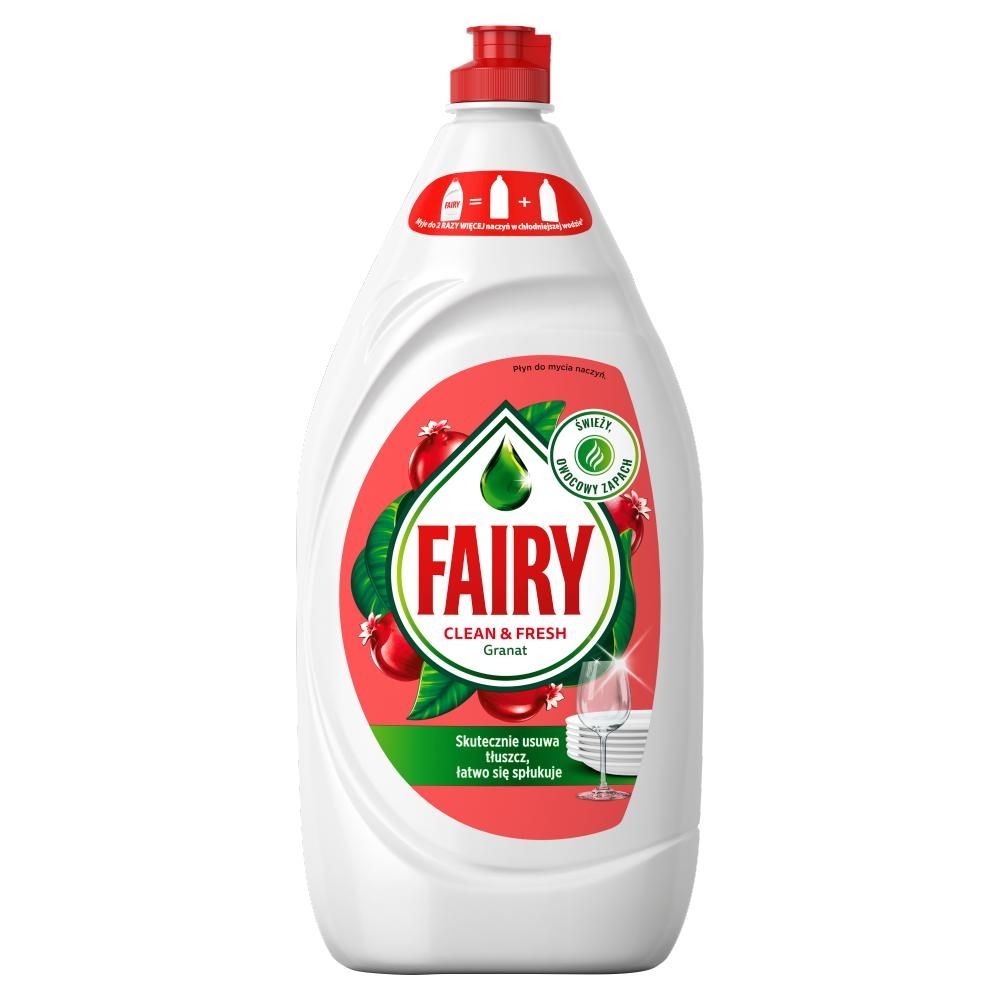 Fairy Clean&Fresh Granat  wiciokrzew.Płyn do mycia naczyń zapewniający lśniąco czyste naczynia1350ml