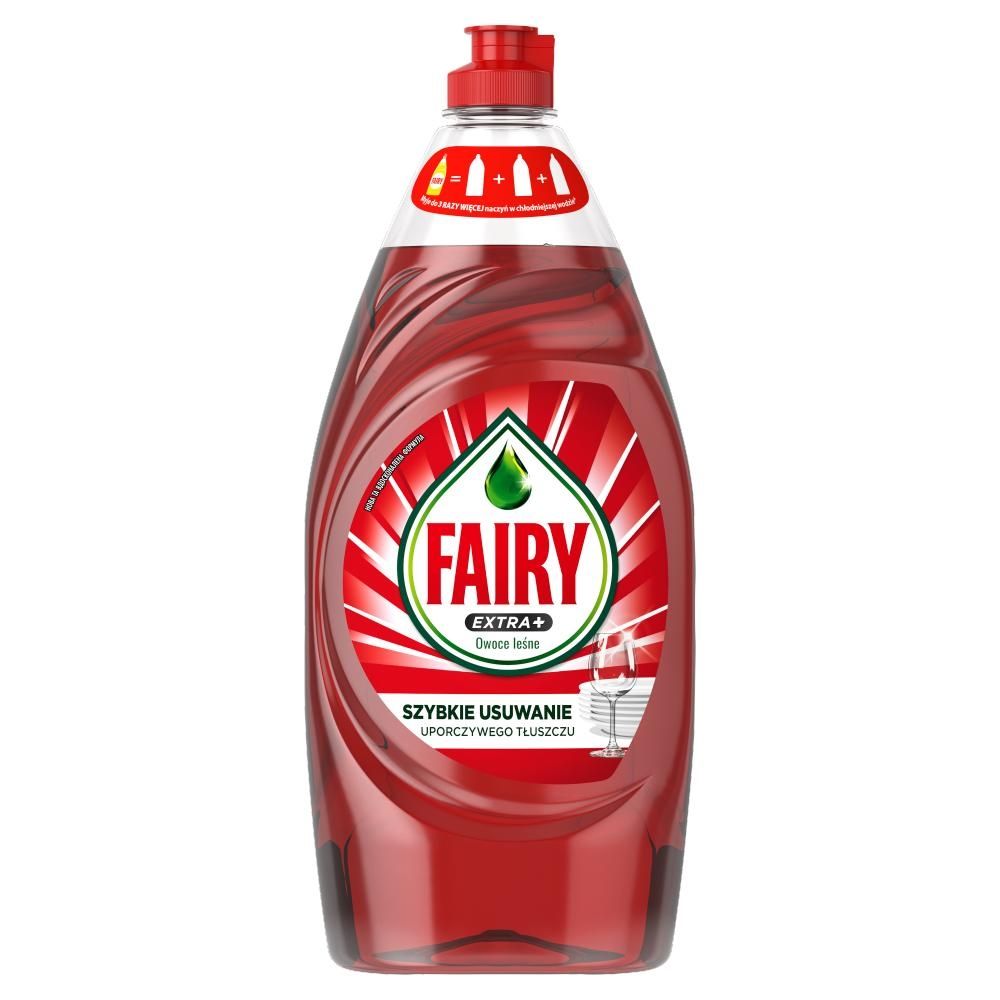 Fairy Extra+ Owoce leśne Płyn do mycia naczyń.Najlepsza formuła Fairy  przywierającego tłuszczu900ml