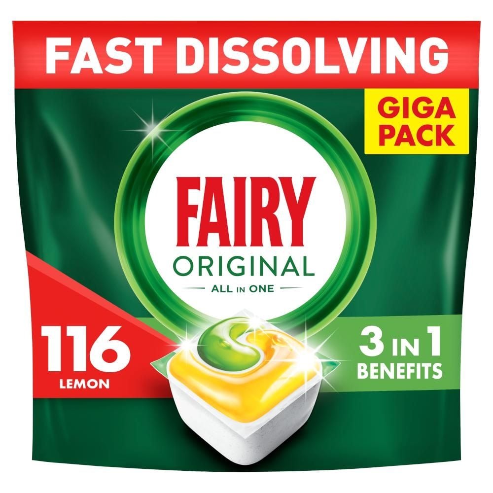 Fairy Original Cytryna Kapsułki do zmywarki All In One, 116 tabletek