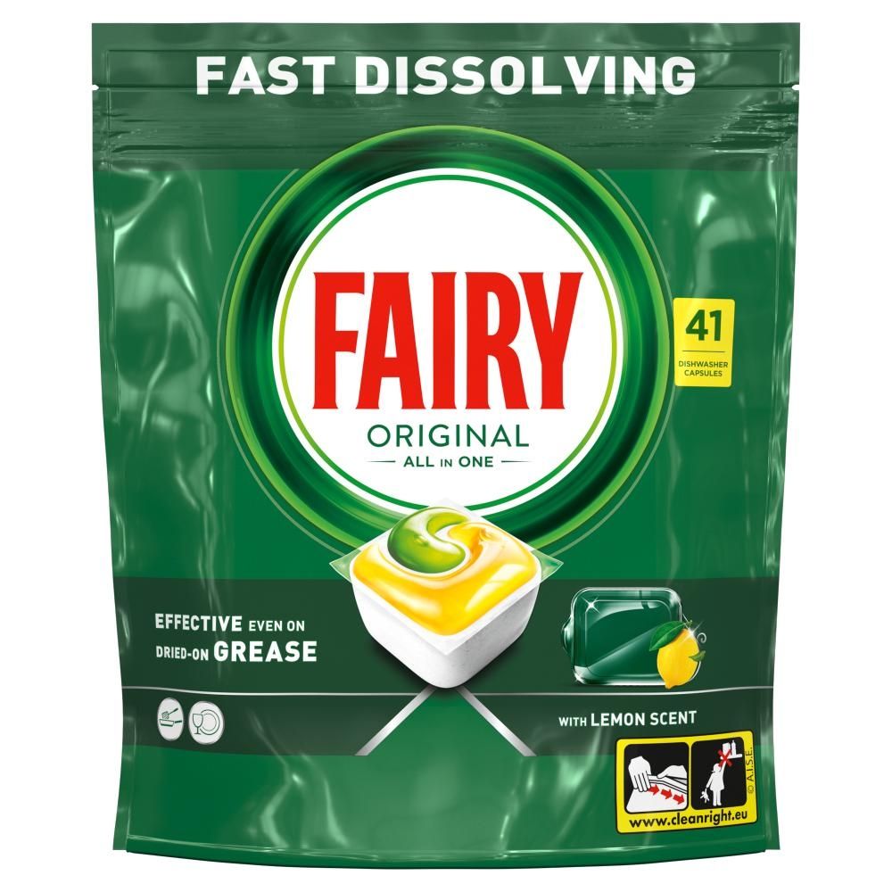 Fairy Original Cytryna Kapsułki do zmywarki All In One, 41 tabletek