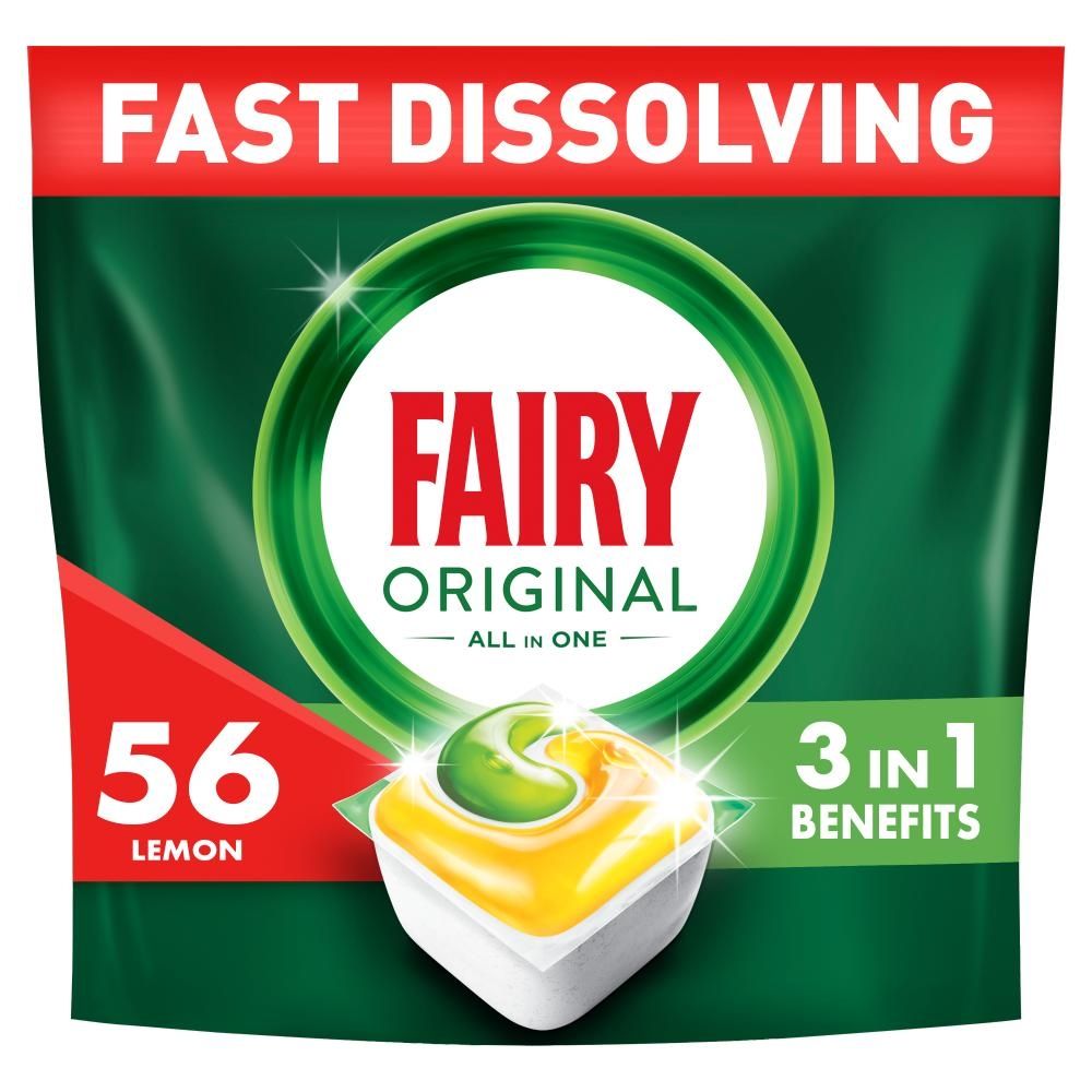 Fairy Original Cytryna Kapsułki do zmywarki All In One, 56 tabletek