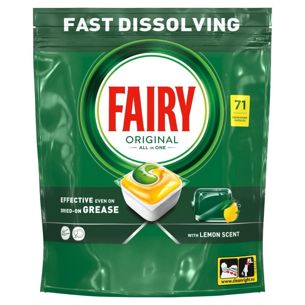 Fairy Original Cytryna Kapsułki do zmywarki All In One, 71 tabletek