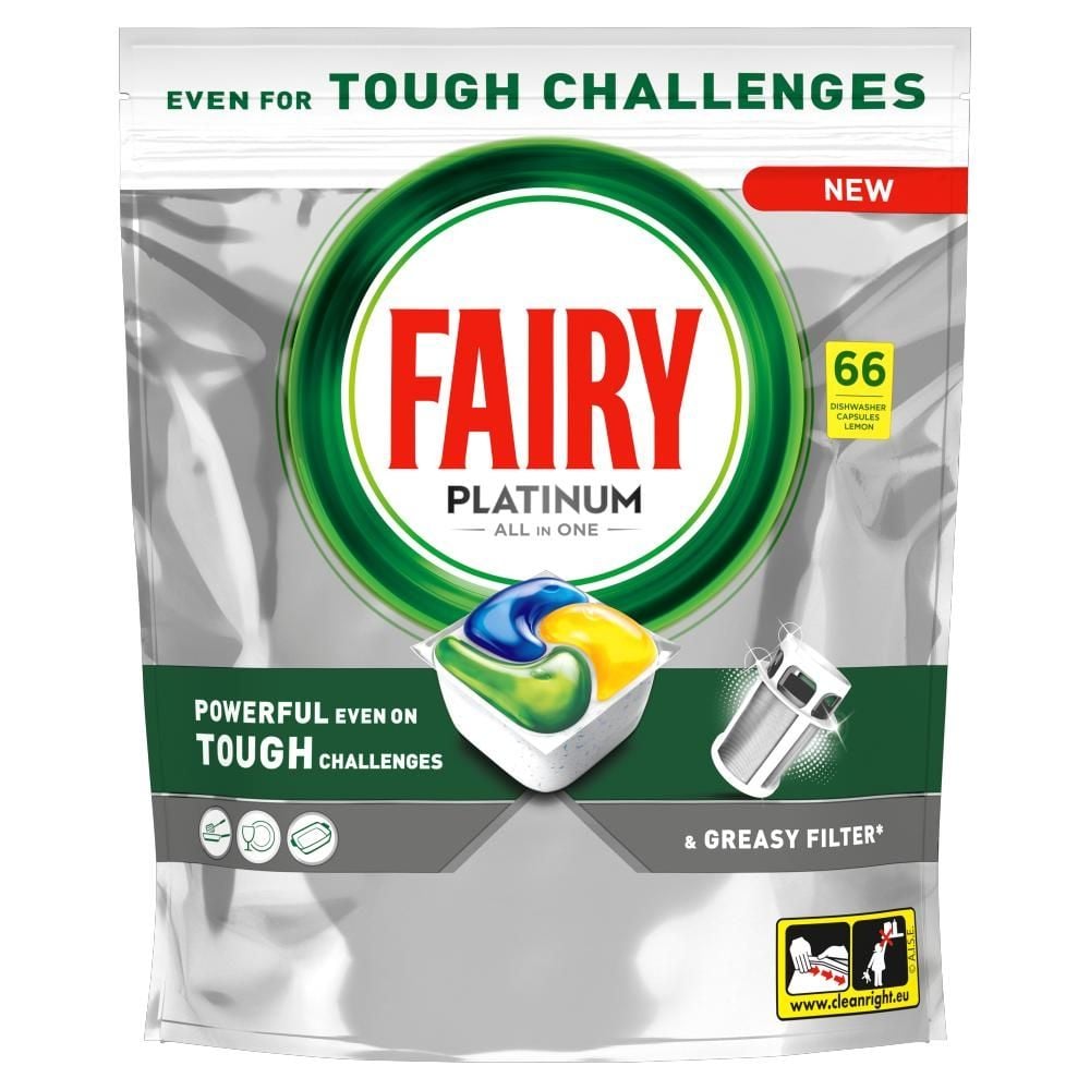 Fairy Platinum Cytryna Tabletki do zmywarki All In One, 66 tabletek