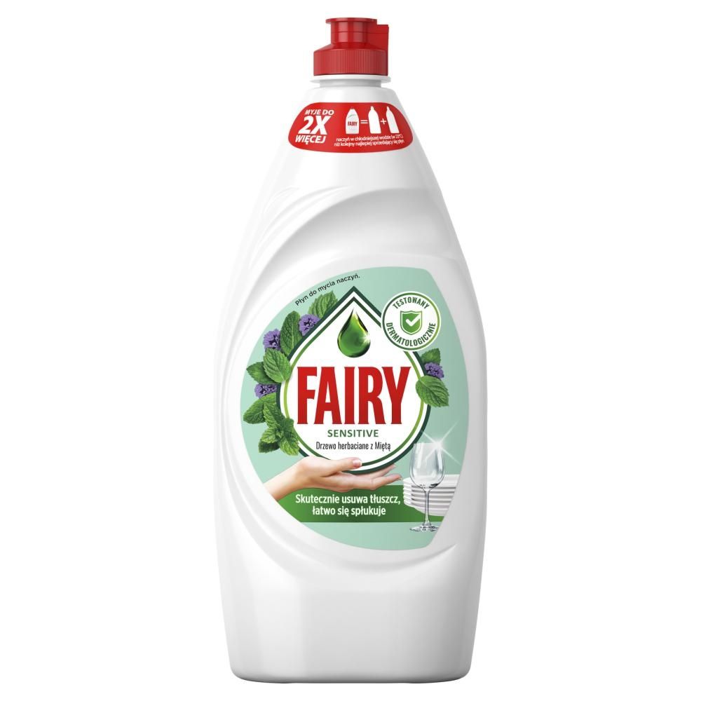 Fairy Skóra wrażliwa Tea Tree & Mint Płyn do mycia naczyń, delikatny dla skóry 900 ML