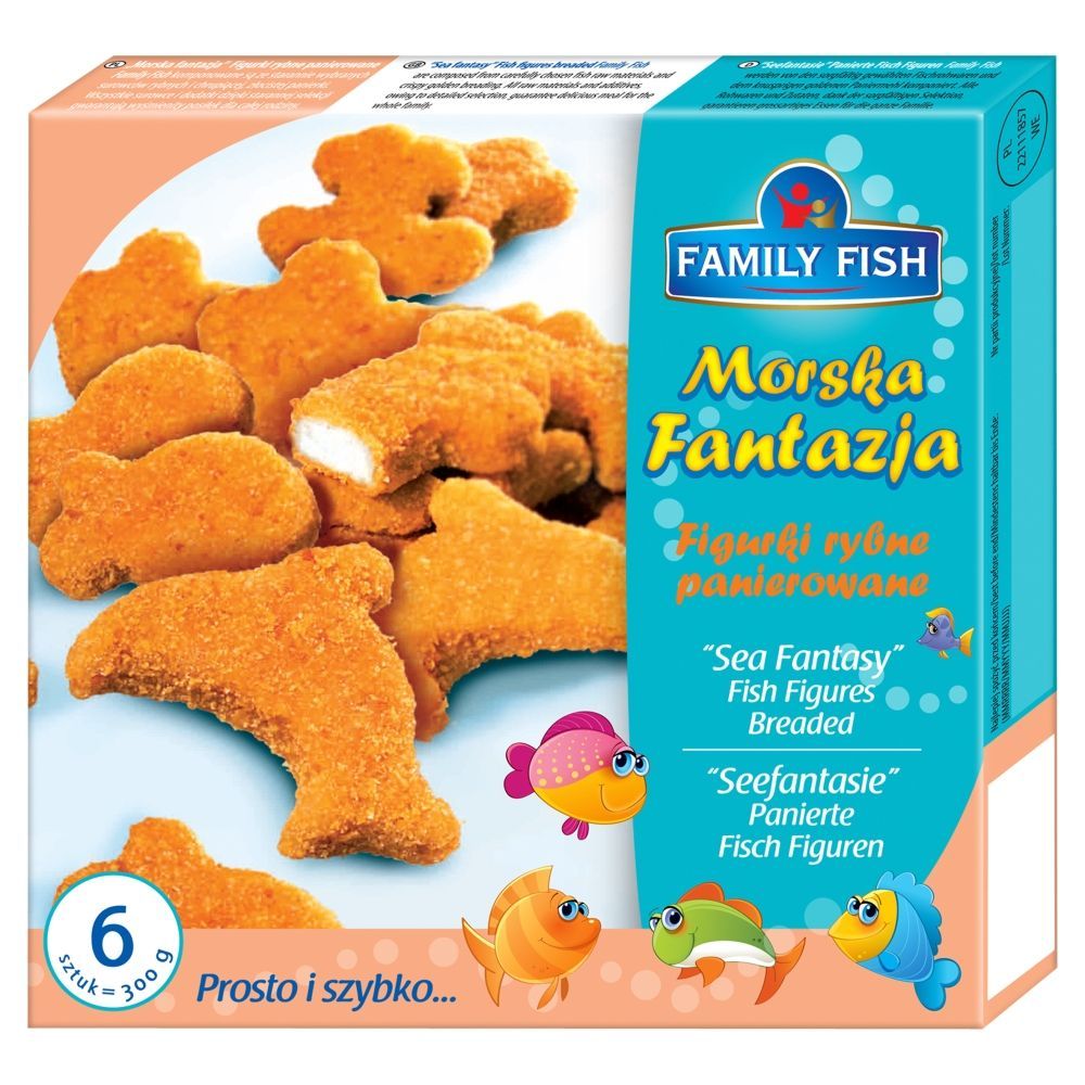 Family Fish Morska Fantazja Figurki rybne panierowane 300 g (6 sztuk)