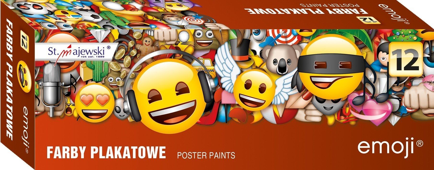 Farby plakatowe St Majewski Emoji 12 kolorów