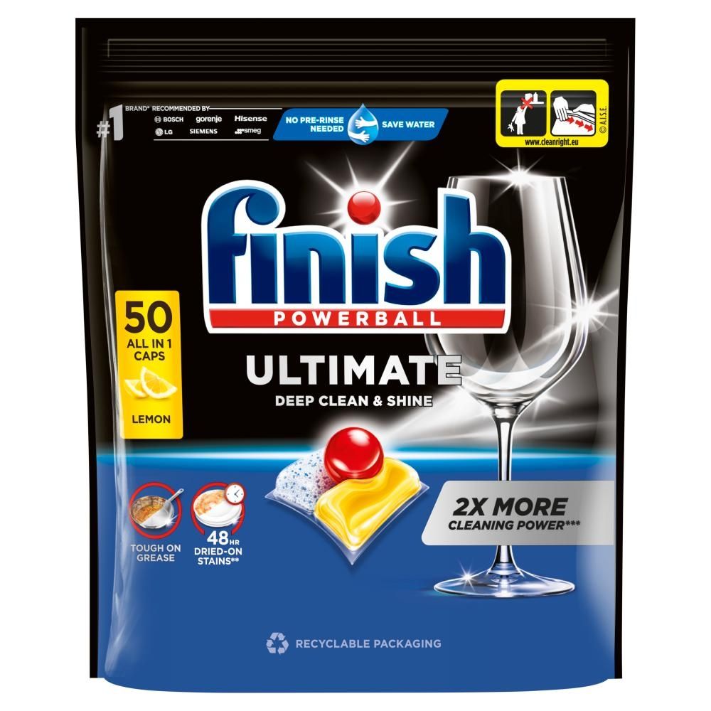 Finish Ultimate Lemon Kapsułki do mycia naczyń w zmywarce 645 g (50 sztuk)