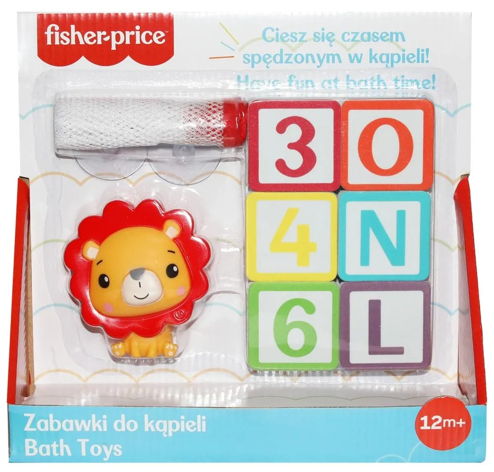 Fisher Price - Zabawka do kąpieli - Literki, Cyferki + Figurka Lew