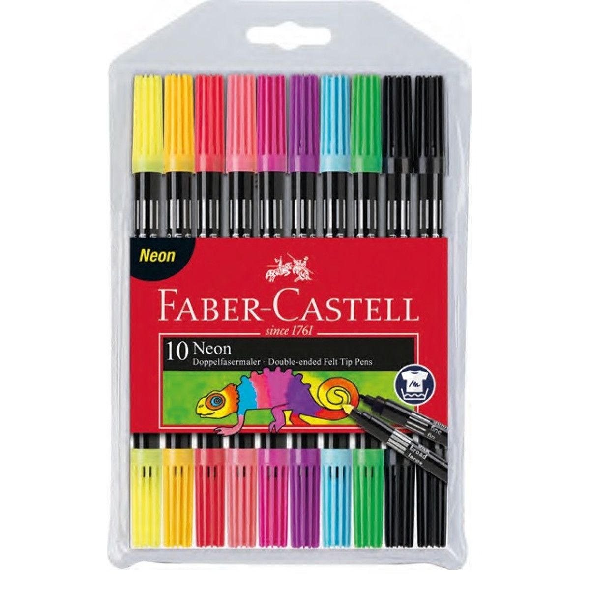 Фото - Фломастер Faber-Castell Flamastry dwustronne etui 10 kolorów neonowych 