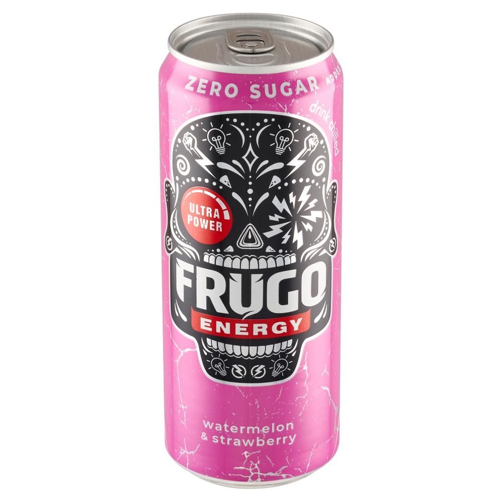 Frugo Energy Watermelon & Strawberry Gazowany napój energetyzujący 330 ml