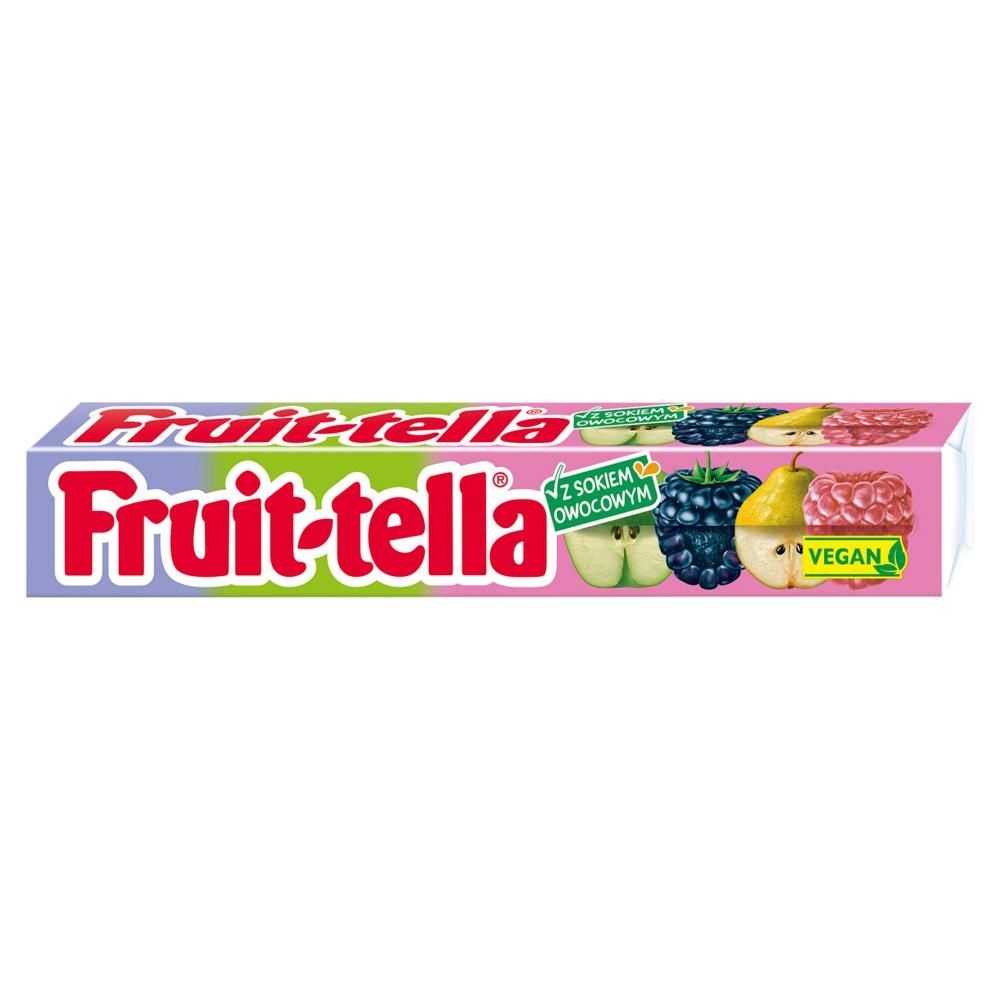 Fruittella Cukierki do żucia o smaku jabłkowym gruszkowym malinowym i jeżynowym 41 g (10 sztuk)