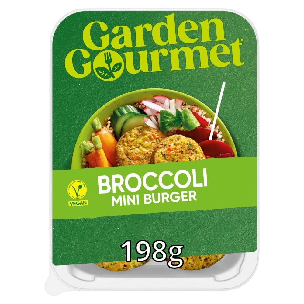 Garden Gourmet Mini Burger Wegański produkt na bazie marchwi brokułu kaszy bulgur i quinoa 198 g