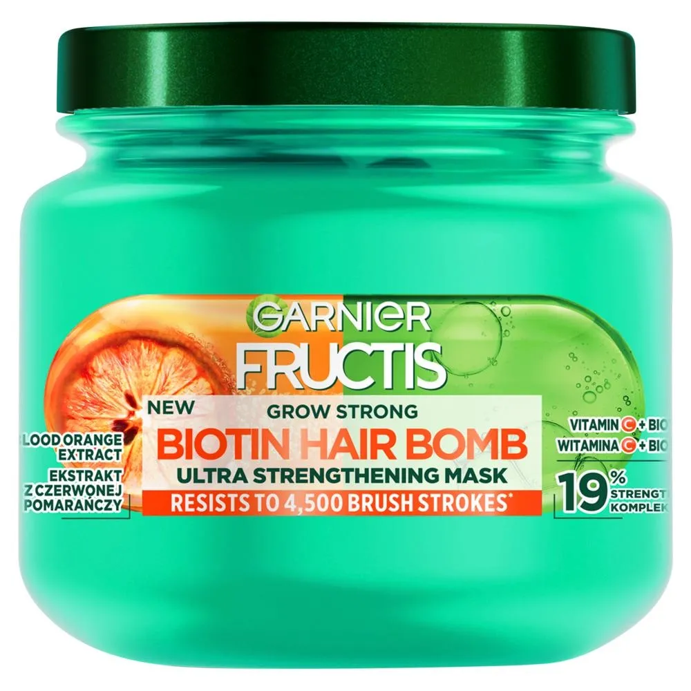 Garnier Fructis Grow Strong Biotin Hair Bomb Wzmacniająca maska do włosów 320 ml