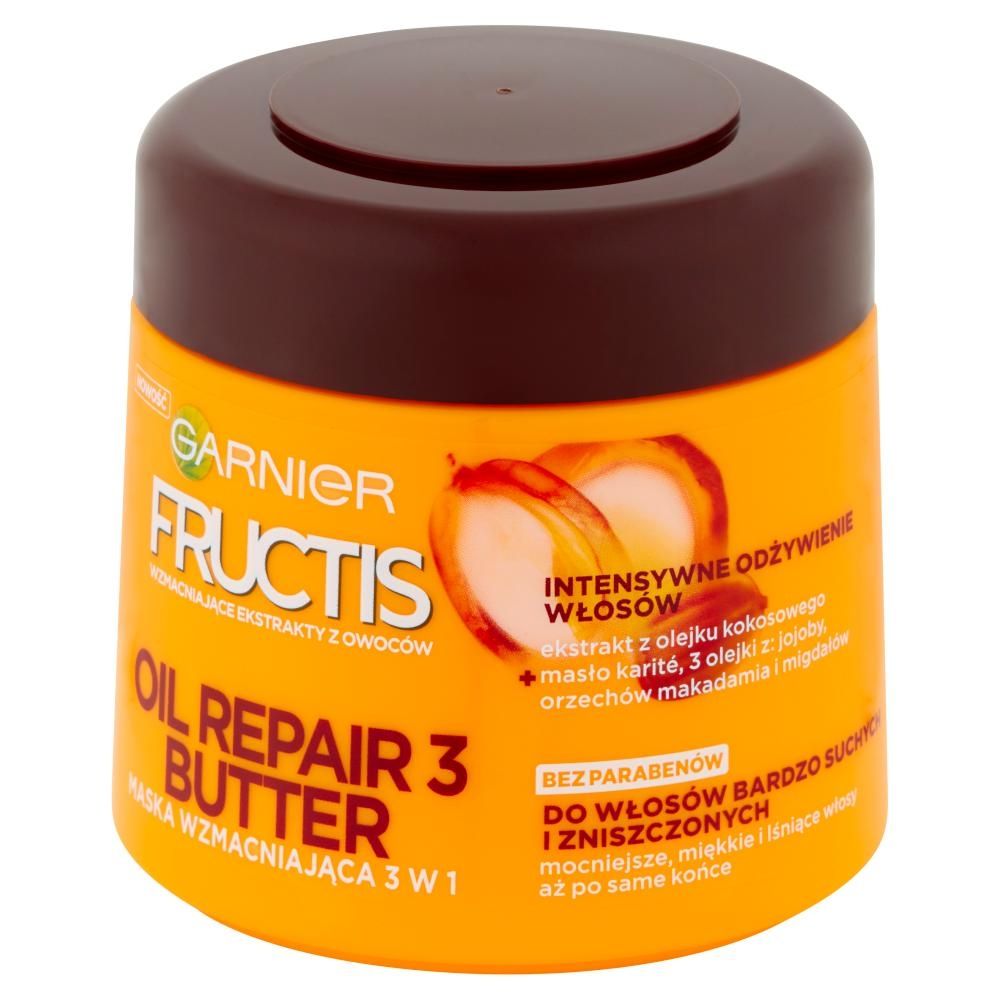 Garnier Fructis Oil Repair 3 Butter Maska wzmacniająca 3 w 1 do włosów suchych i zniszczonych 300 ml