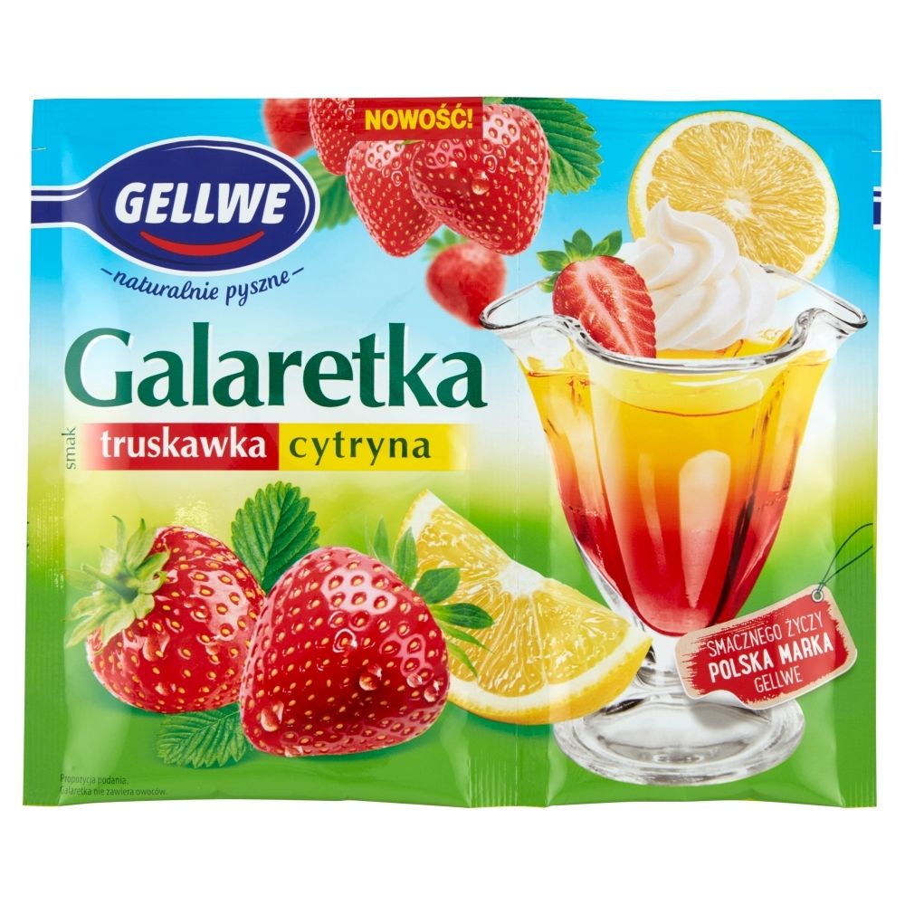 Gellwe Galaretka smak truskawka cytryna 75 g (50 g + 25 g)