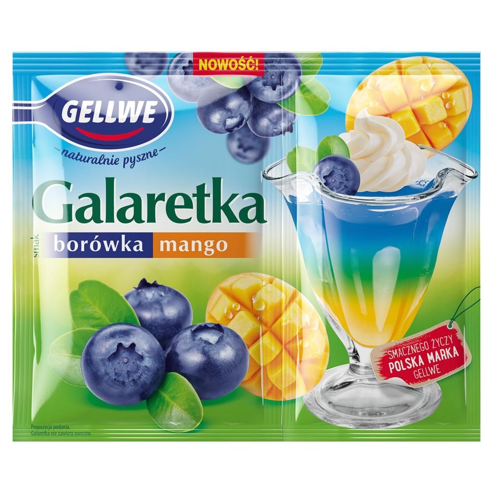 Gellwe Galaretka smak borówka mango 75 g (50 g + 25 g)