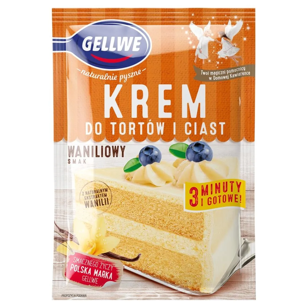 Gellwe Krem do tortów i ciast waniliowy smak 120 g