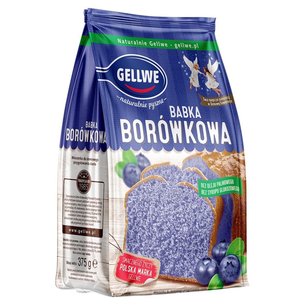 Gellwe Mieszanka do domowego przygotowania ciasta babka o smaku borówkowym 375 g