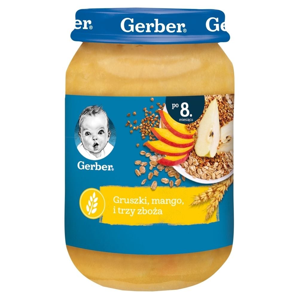Фото - Дитяче харчування Gerber Gruszki mango i trzy zboża dla niemowląt po 8. miesiącu 190 g 