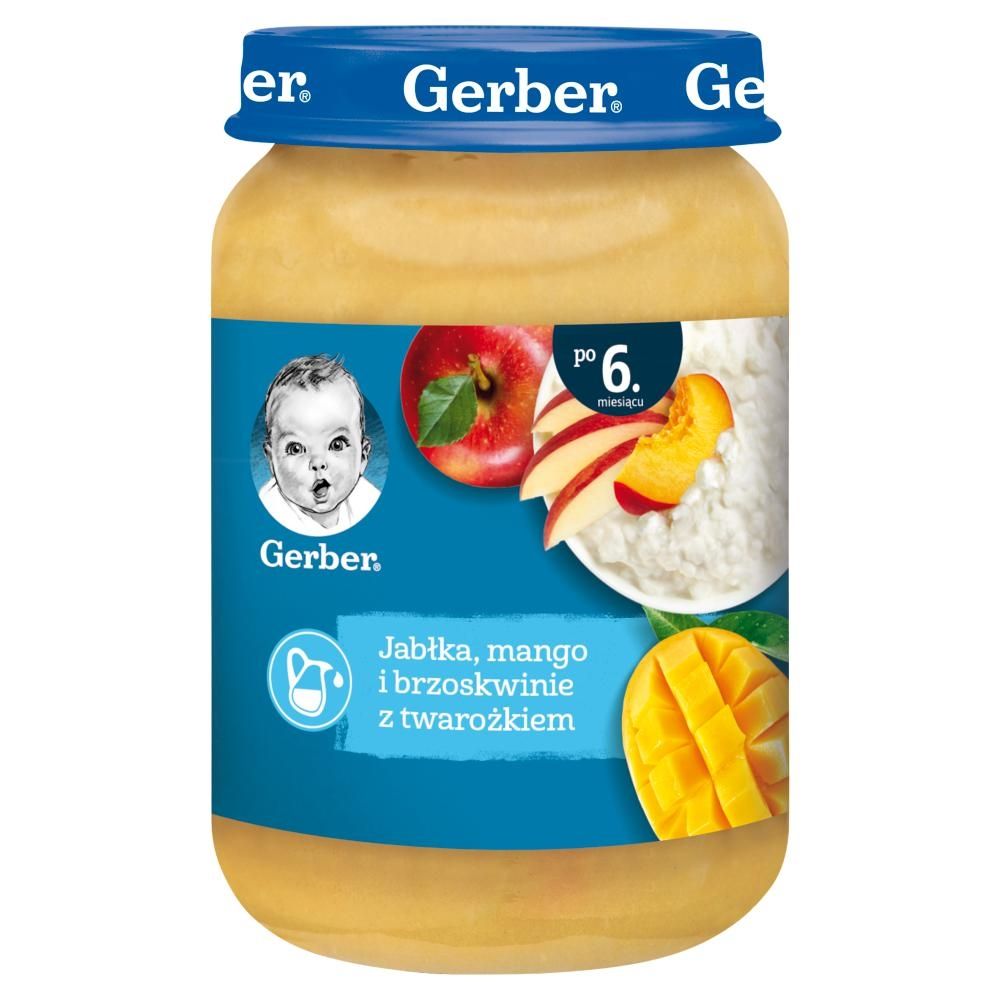 Gerber Jabłka mango i brzoskwinie z twarożkiem po 6. miesiącu 190 g