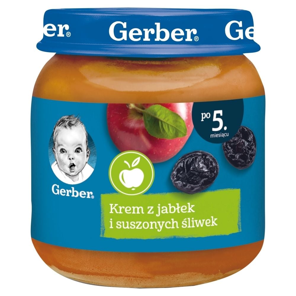 Gerber Krem z jabłek i suszonych śliwek dla niemowląt po 5. miesiącu 125 g