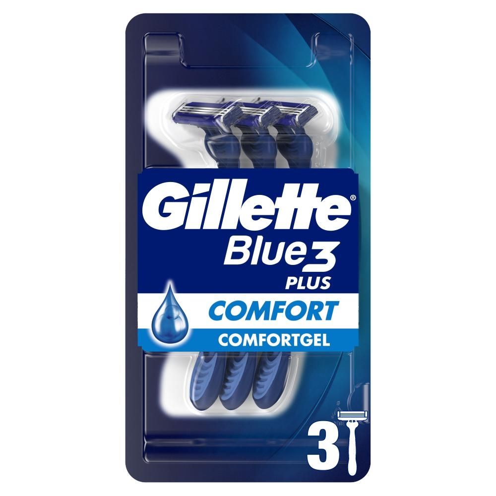 Gillette Blue3 Plus Comfort, maszynki jednorazowe dla mężczyzn, 3 sztuk