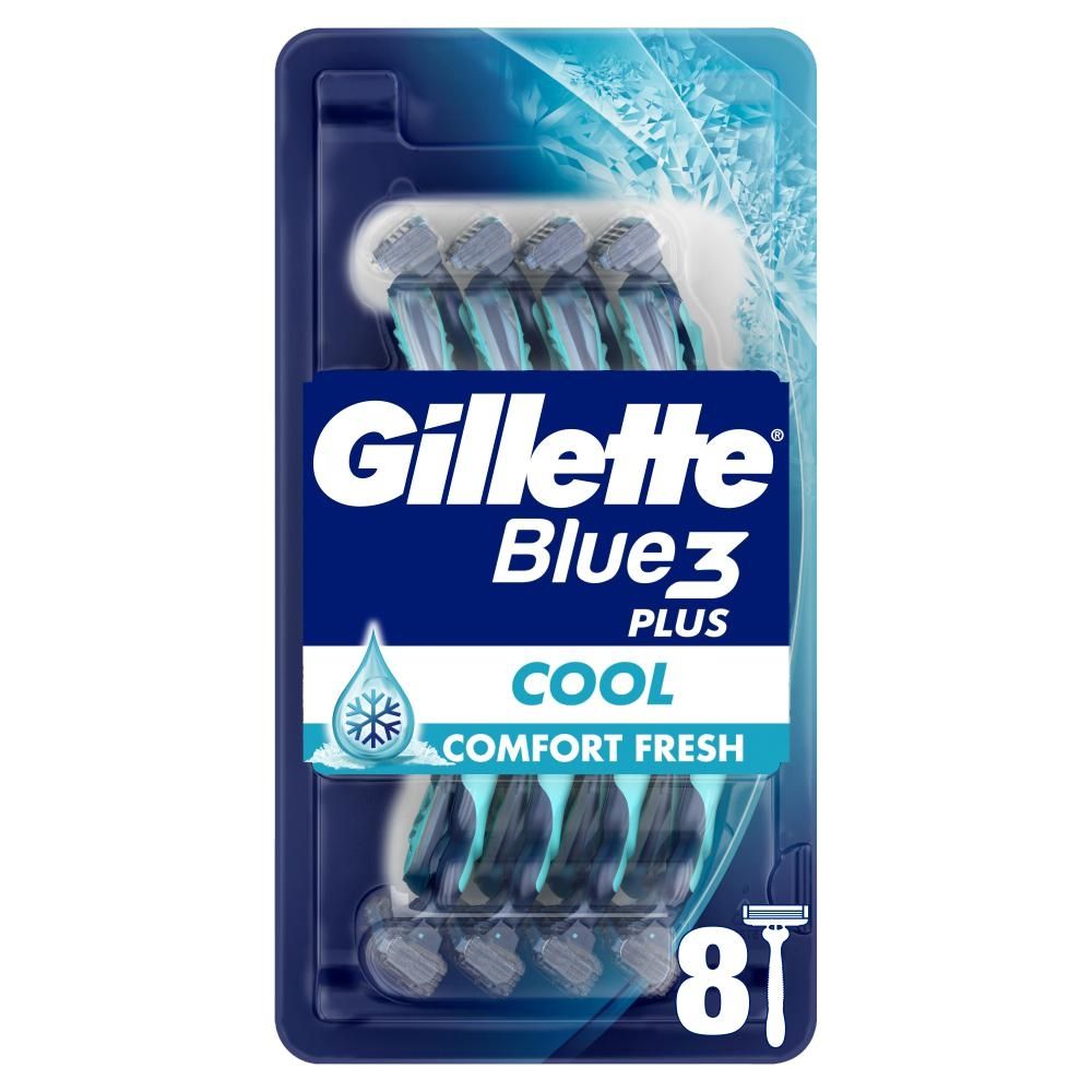 Gillette Blue3 Plus Cool, maszynki jednorazowe dla mężczyzn, 8 sztuk