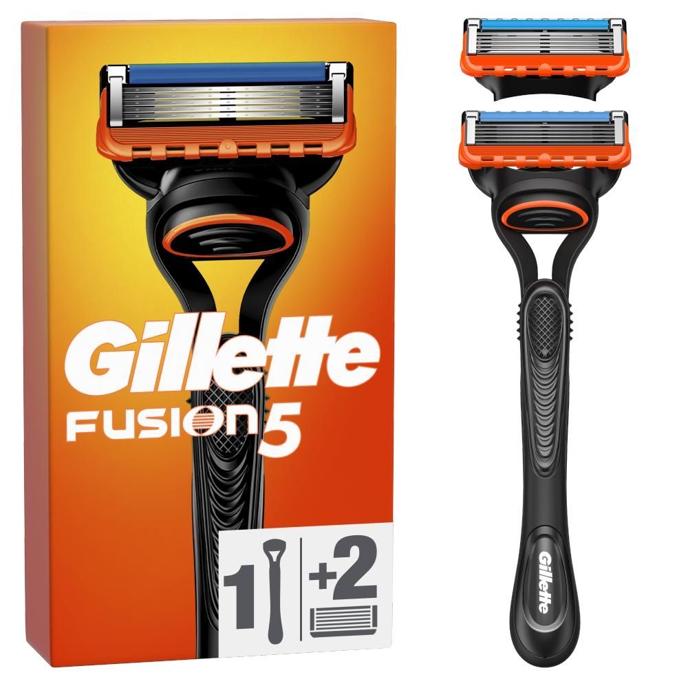 Gillette Fusion5 Maszynka do golenia dla mężczyzn, 1 maszynka, 2 ostrza wymienne