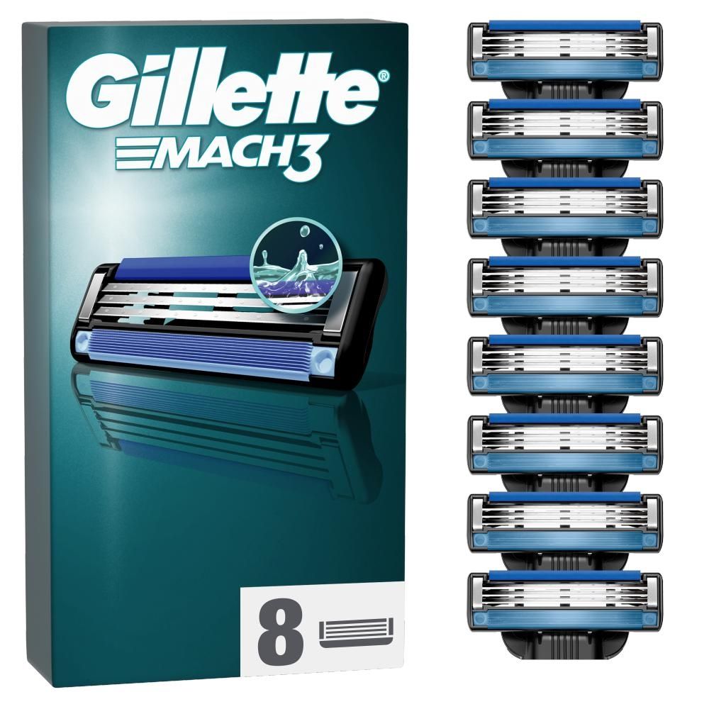 Gillette Mach3 Ostrza wymienne do maszynki do golenia dla mężczyzn, 8 ostrza wymienne