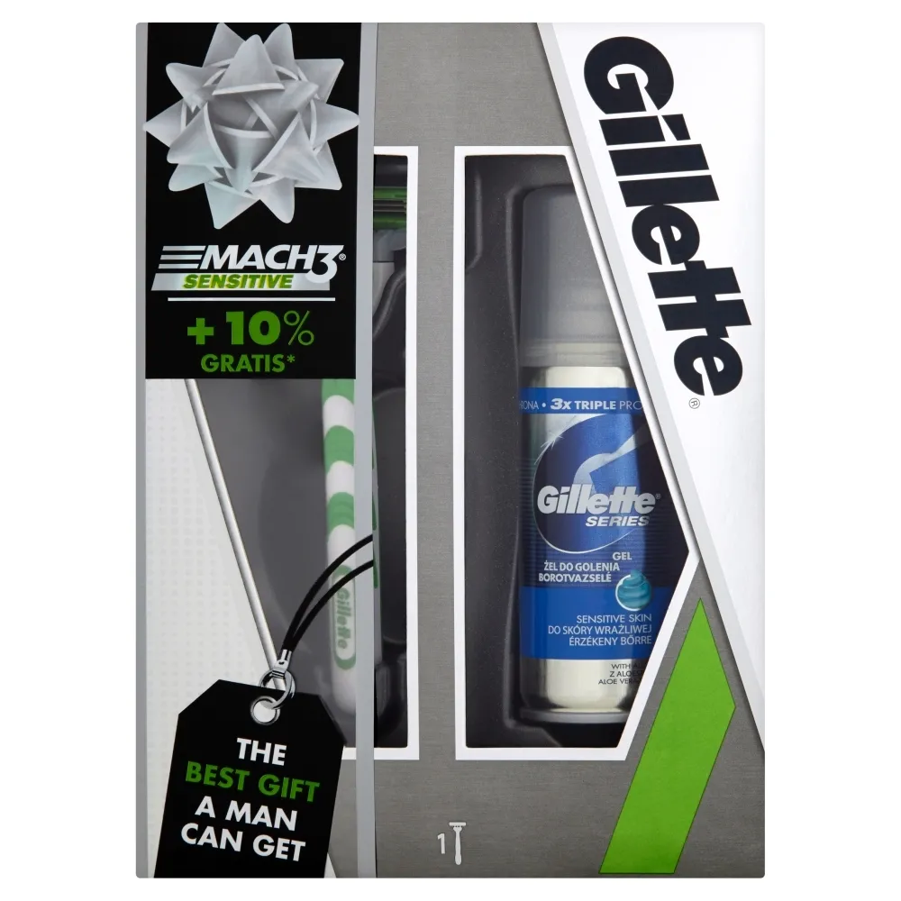 Gillette Mach3 Sensitive Maszynka do golenia Żel do golenia 75 ml