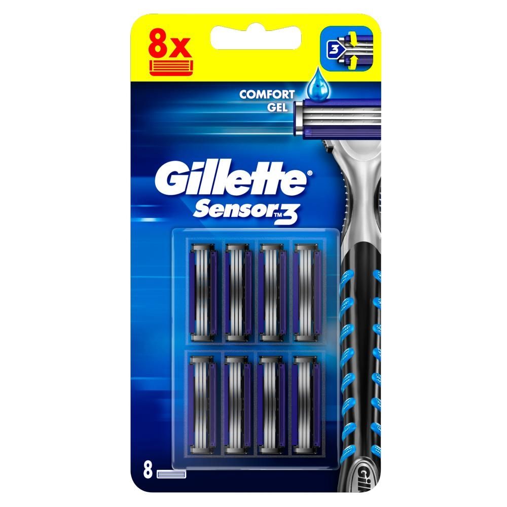 Gillette Sensor3 Ostrza wymienne do maszynki do golenia, 8 sztuki