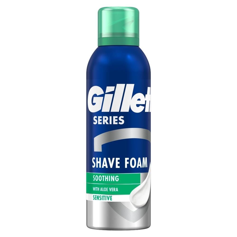 Gillette Series Łagodząca pianka do golenia z aloesem, 200 ml