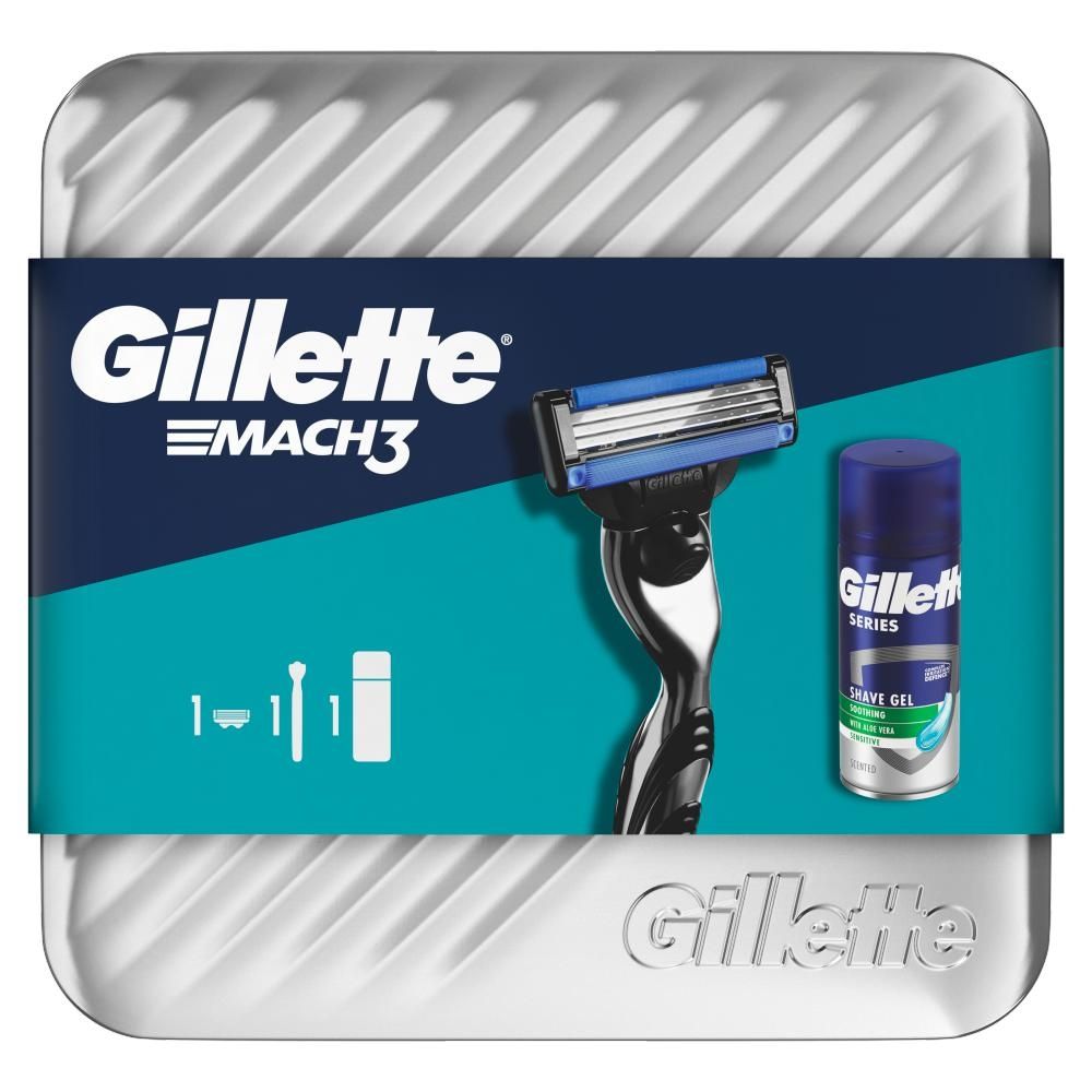 Gillette Zestaw podarunkowy: maszynka Mach3 + Żel Series 75 ml + pudełko