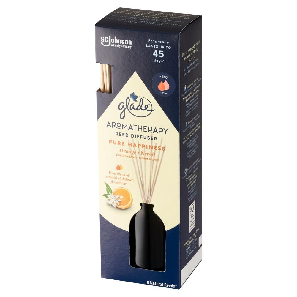 Glade Aromatherapy Pure Happiness Odświeżacz powietrza pachnące patyczki 80 ml