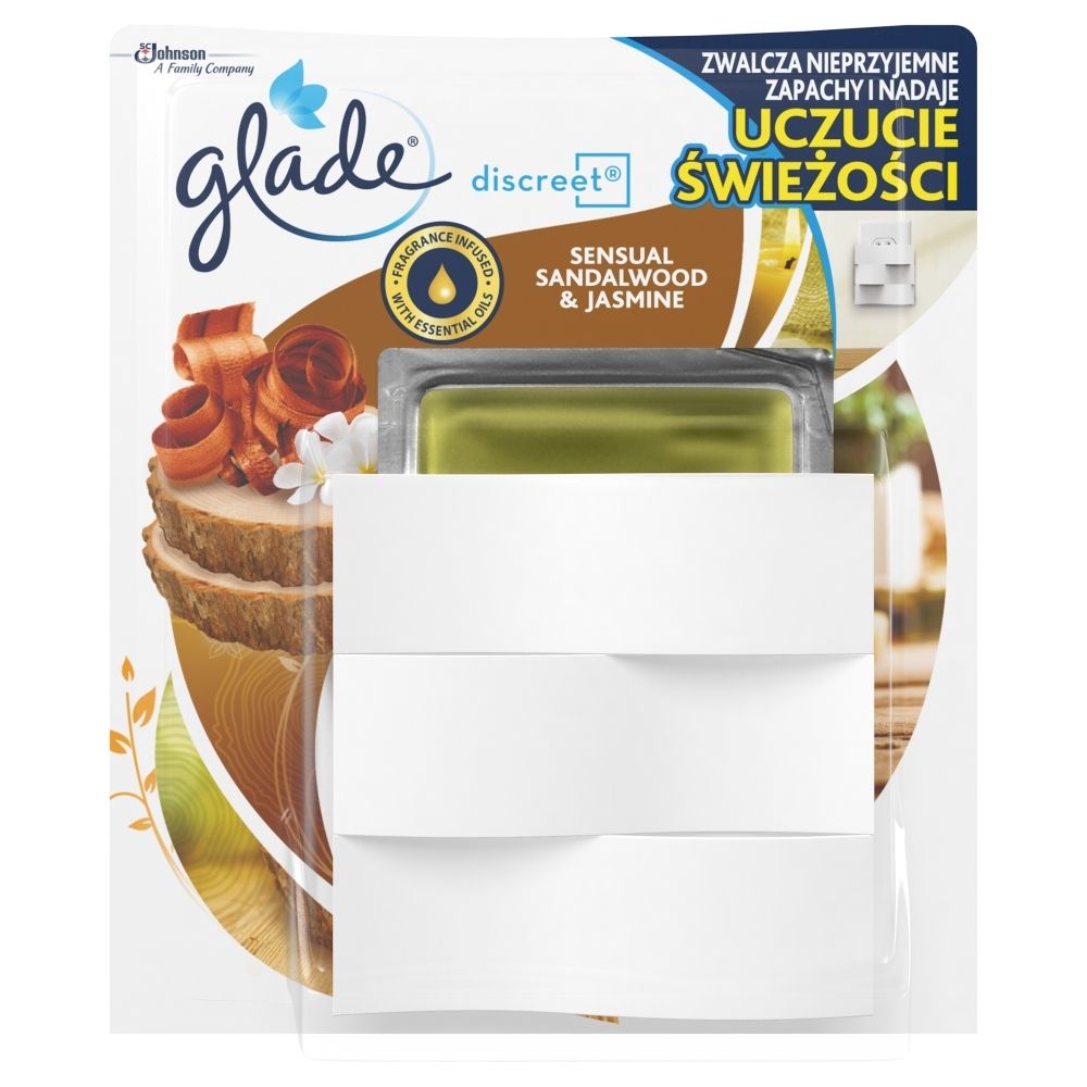 Glade Discreet Sensual Sandalwood & Jasmine Elektryczny odświeżacz powietrza 8 g