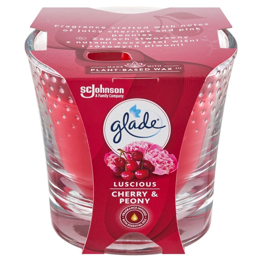 Glade Luscious Cherry & Peony Świeca zapachowa 129 g