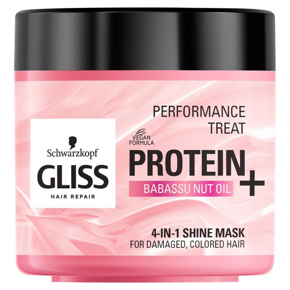 Gliss Protein+ Treat 4-in-1 Shine Maska do włosów Babassu Nut Oil nabłyszczająca 400 ml