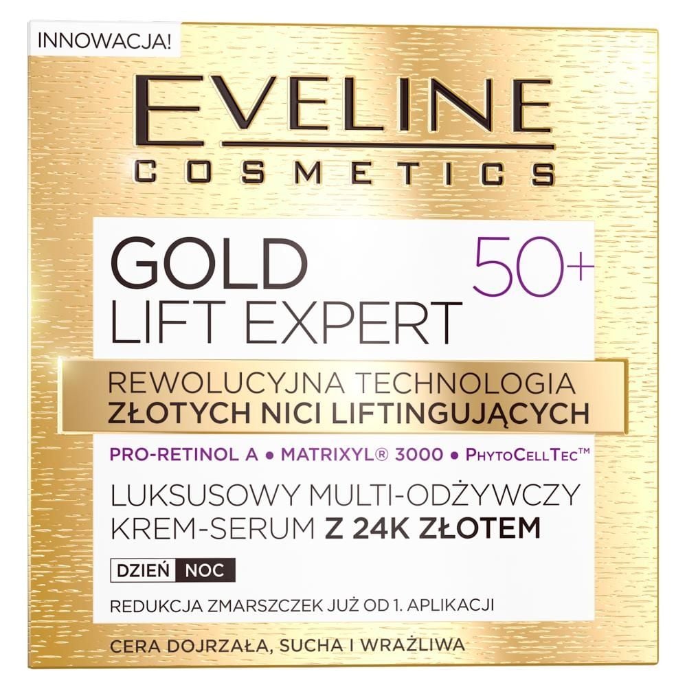 GOLD LIFT EXPERT Luksusowy multi-odżywczy krem-serum z 24k złotem 50+