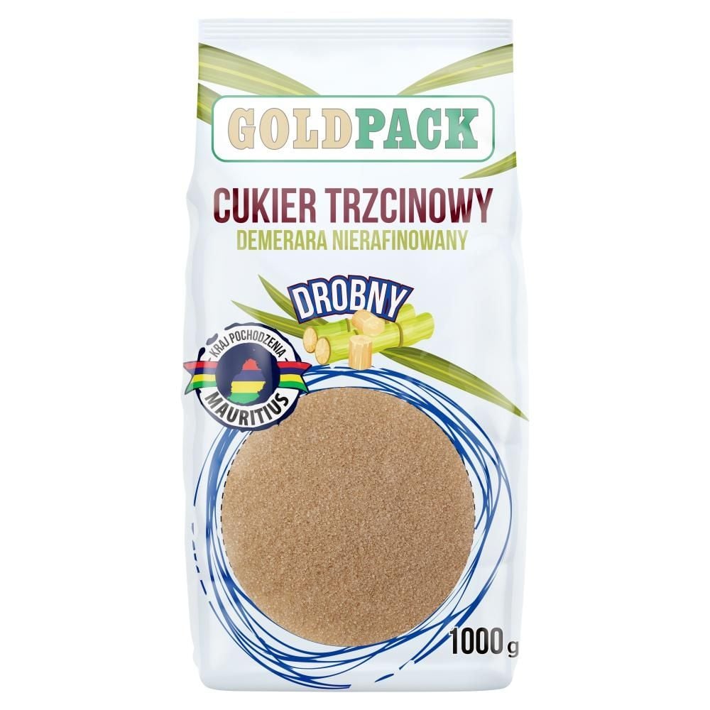 Gold Pack Cukier trzcinowy Demerara nierafinowany drobny 1 kg