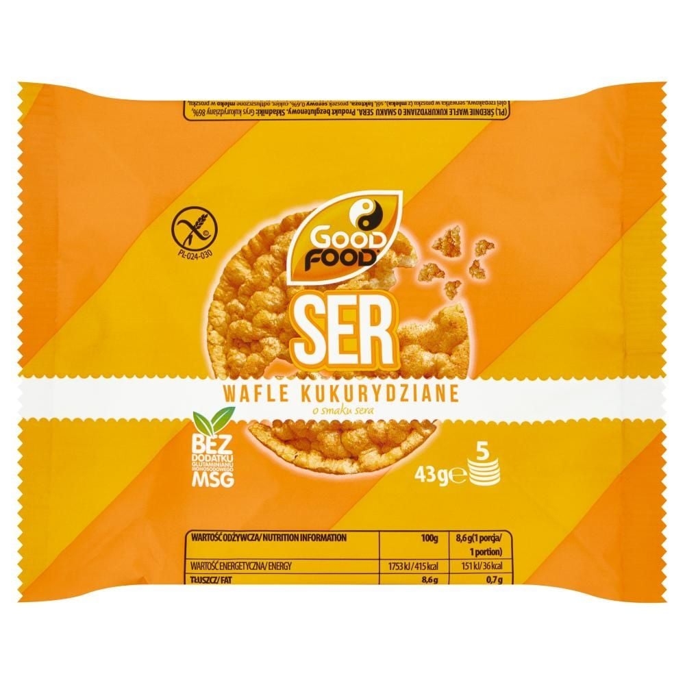 Good Food Wafle kukurydziane o smaku sera 43 g (5 sztuk)