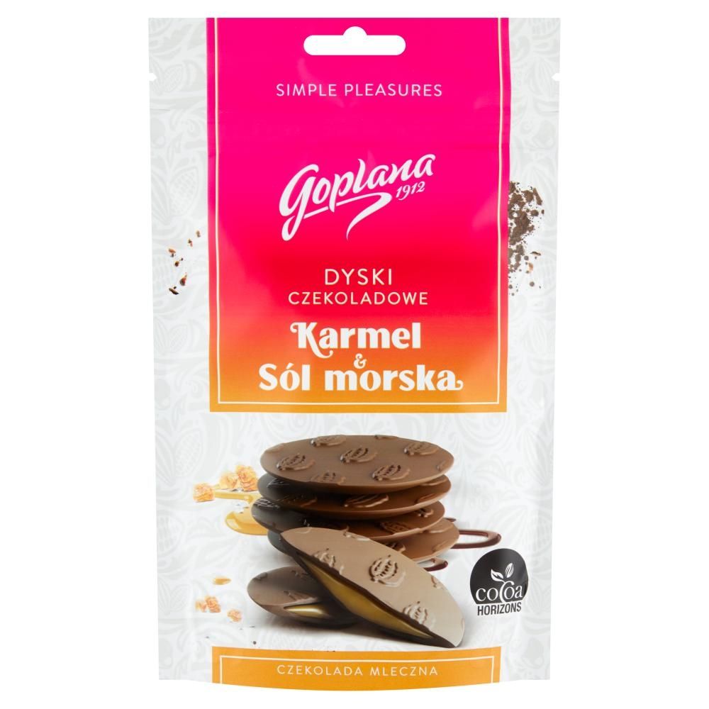 Goplana Dyski czekoladowe karmel & sól morska 120 g