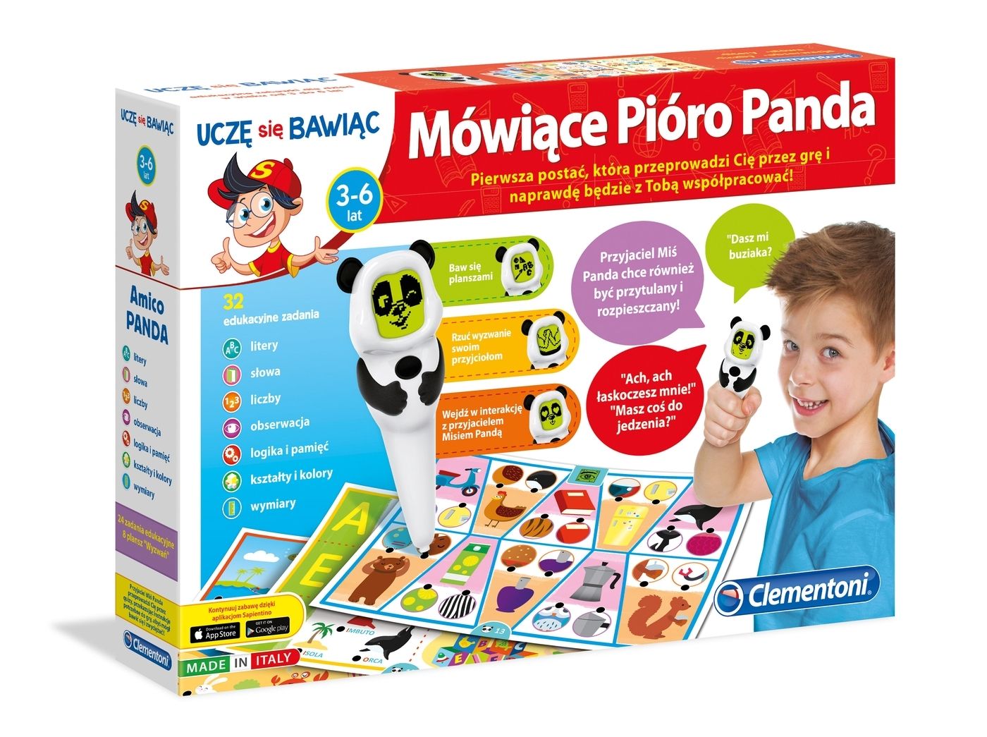 Gra edukacyjna CLEMENTONI Mówiące pióro Panda 60443