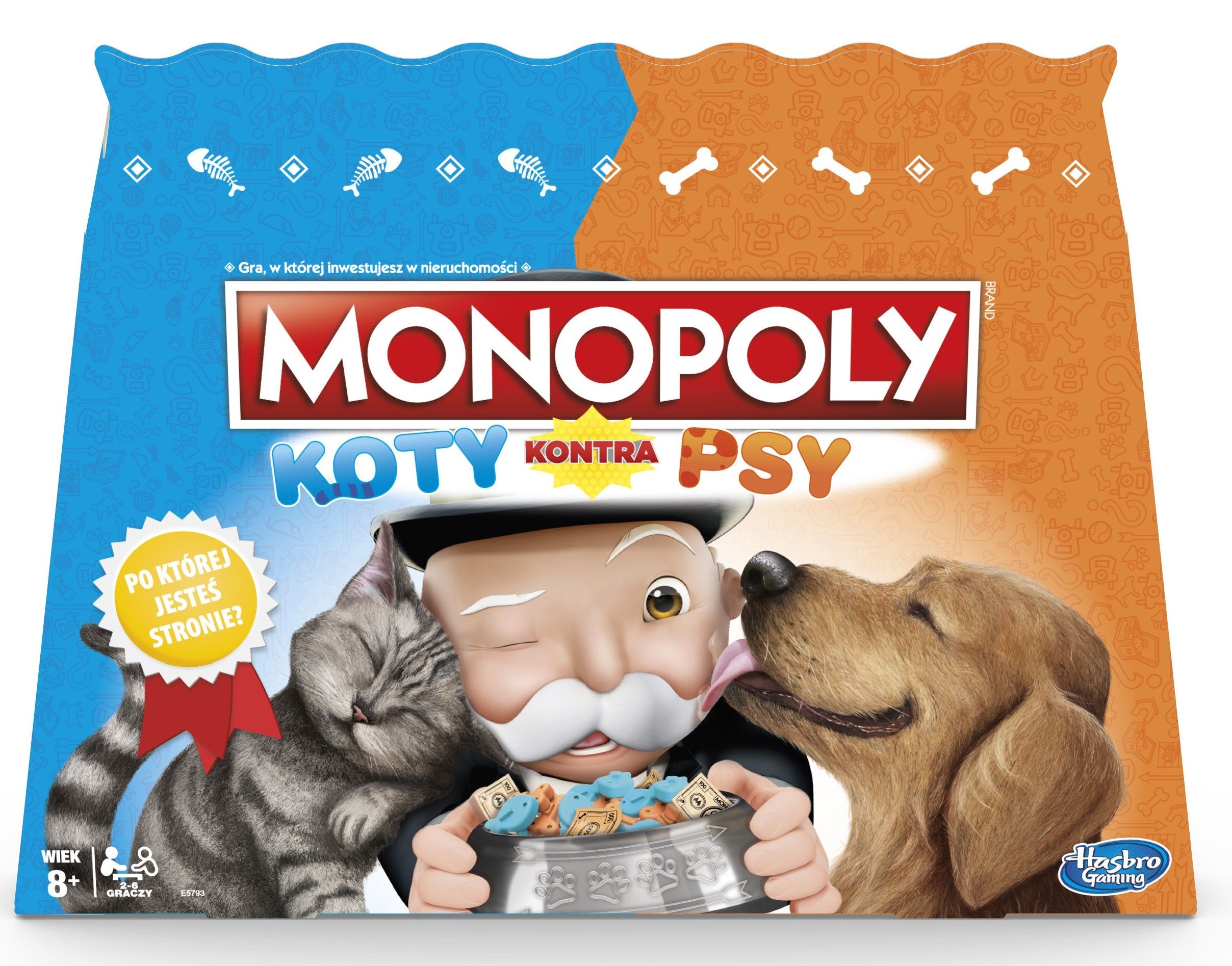 HASBRO Gra ekonomiczna Monopoly Koty kontra Psy E5793