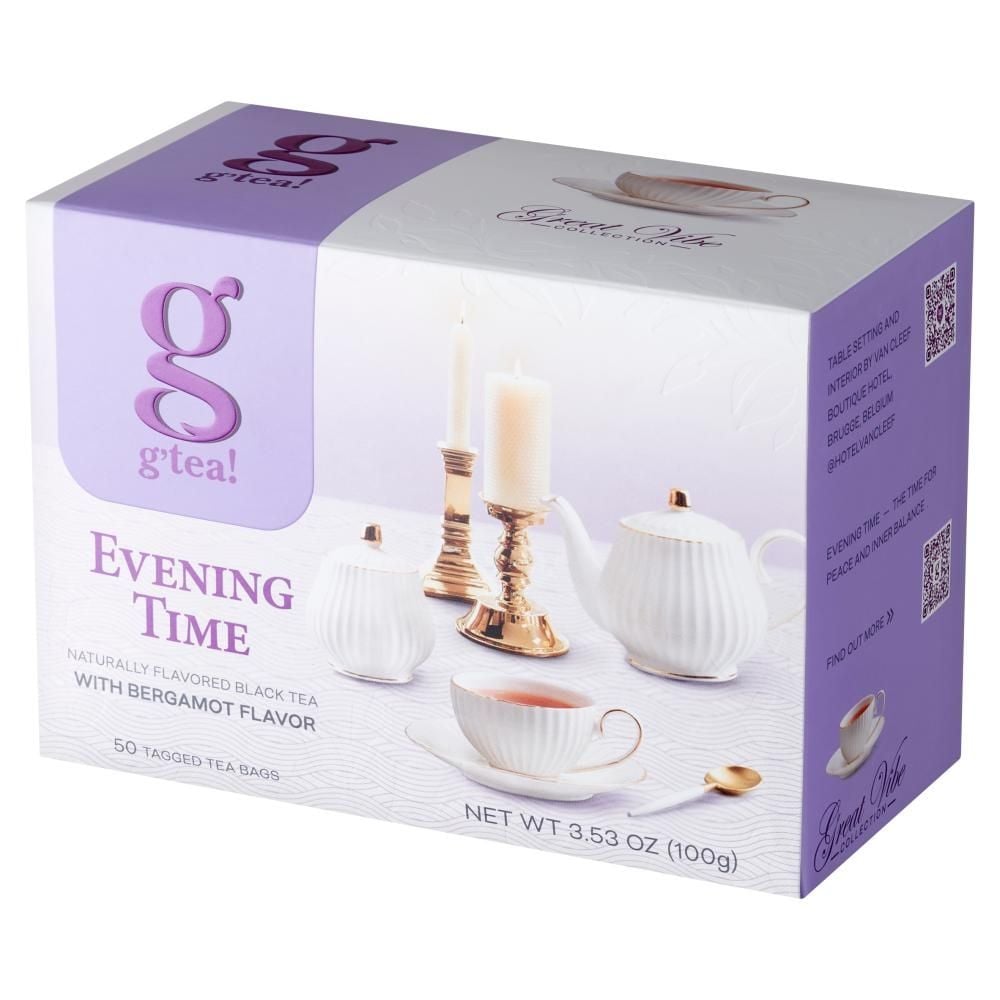 G'tea! Evening Time Czarna herbata z aromatem bergamotki 100 g (50 x 2 g)